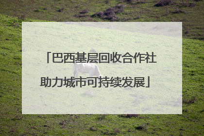 巴西基层回收合作社助力城市可持续发展