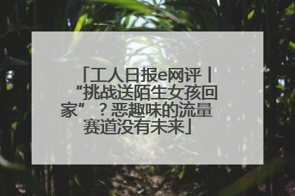 工人日报e网评丨“挑战送陌生女孩回家”？恶趣味的流量赛道没有未来