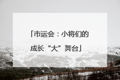 市运会：小将们的成长“大”舞台