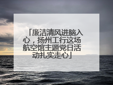 廉洁清风进脑入心，扬州工行这场航空馆主题党日活动扎实走心