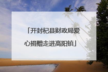 开封杞县财政局爱心捐赠走进高阳镇