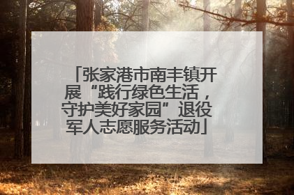 张家港市南丰镇开展“践行绿色生活，守护美好家园”退役军人志愿服务活动
