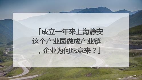 成立一年来上海静安这个产业园做成产业链，企业为何愿意来？