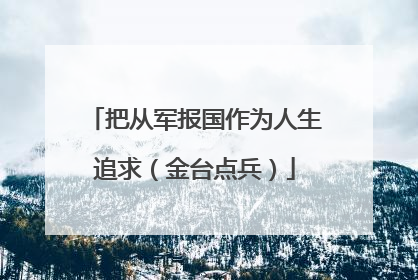 把从军报国作为人生追求（金台点兵）