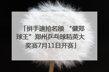 拼手速抢名额 “健郑球王”郑州乒乓球精英大奖赛7月11日开赛
