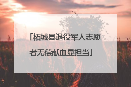 柘城县退役军人志愿者无偿献血显担当