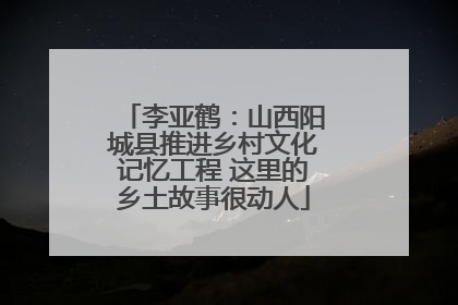 李亚鹤：山西阳城县推进乡村文化记忆工程 这里的乡土故事很动人