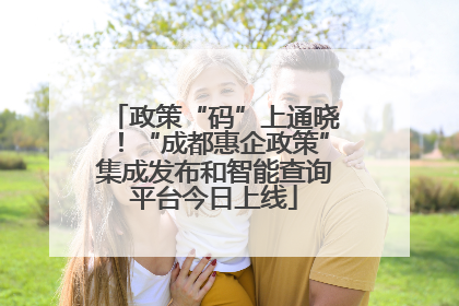 政策“码”上通晓！“成都惠企政策”集成发布和智能查询平台今日上线
