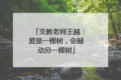 支教老师王越：爱是一棵树，会撼动另一棵树
