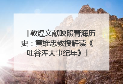 敦煌文献映照青海历史：黄维忠教授解读《吐谷浑大事纪年》
