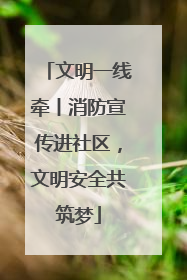 文明一线牵丨消防宣传进社区，文明安全共筑梦