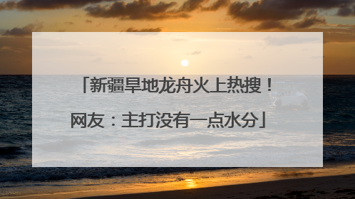 新疆旱地龙舟火上热搜！网友：主打没有一点水分