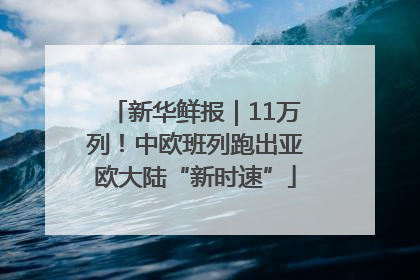 新华鲜报｜11万列！中欧班列跑出亚欧大陆“新时速”