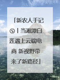 新农人手记⑤丨当湘潭白莲遇上云端电商 新视野带来了新路径