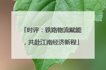 时评：铁路物流赋能，共赴江南经济新程