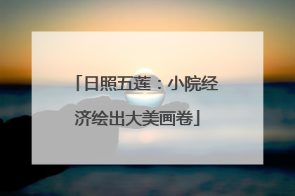 日照五莲：小院经济绘出大美画卷