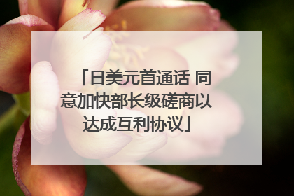 日美元首通话 同意加快部长级磋商以达成互利协议