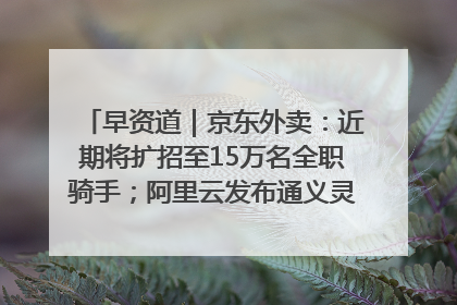 早资道｜京东外卖：近期将扩招至15万名全职骑手；阿里云发布通义灵码AI IDE