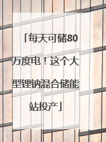 每天可储80万度电！这个大型锂钠混合储能站投产