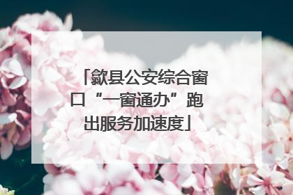 歙县公安综合窗口“一窗通办”跑出服务加速度