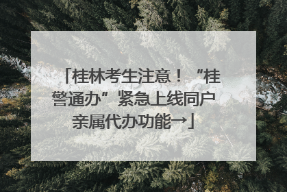 桂林考生注意！“桂警通办”紧急上线同户亲属代办功能→