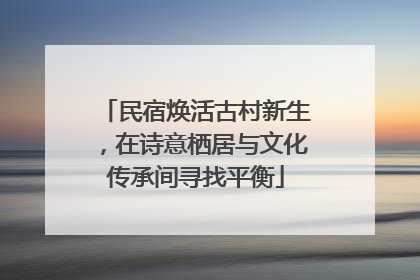 民宿焕活古村新生，在诗意栖居与文化传承间寻找平衡