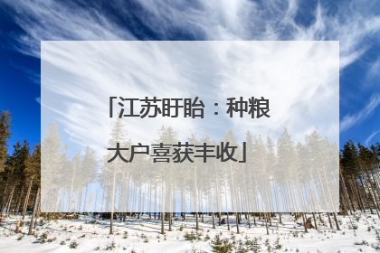 江苏盱眙：种粮大户喜获丰收