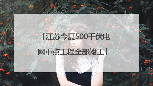 江苏今夏500千伏电网重点工程全部竣工