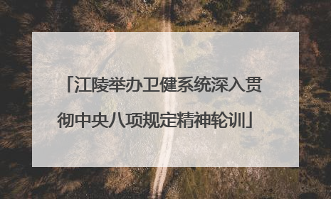 江陵举办卫健系统深入贯彻中央八项规定精神轮训