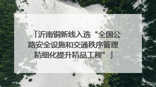 沂南铜新线入选“全国公路安全设施和交通秩序管理精细化提升精品工程”