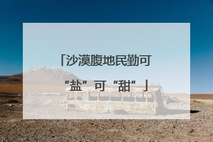 沙漠腹地民勤可“盐”可“甜”