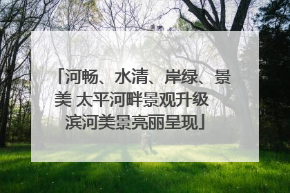 河畅、水清、岸绿、景美 太平河畔景观升级 滨河美景亮丽呈现