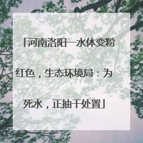 河南洛阳一水体变粉红色，生态环境局：为死水，正抽干处置
