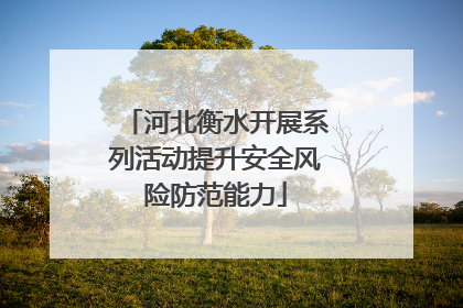 河北衡水开展系列活动提升安全风险防范能力