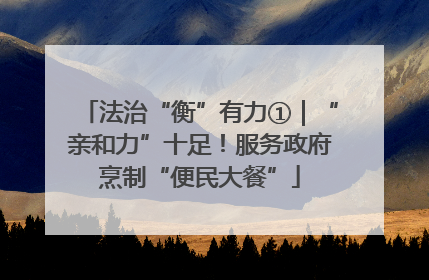 法治“衡”有力①｜“亲和力”十足！服务政府烹制“便民大餐”