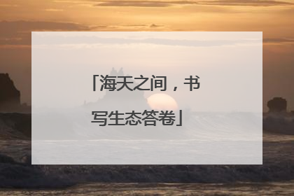 海天之间，书写生态答卷