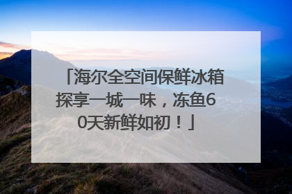 海尔全空间保鲜冰箱探享一城一味，冻鱼60天新鲜如初！