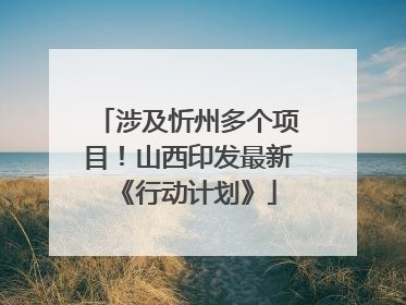 涉及忻州多个项目！山西印发最新《行动计划》