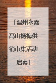 温州永嘉高山杨梅供销市集活动启幕
