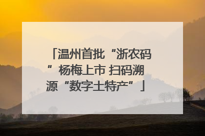 温州首批“浙农码”杨梅上市 扫码溯源“数字土特产”