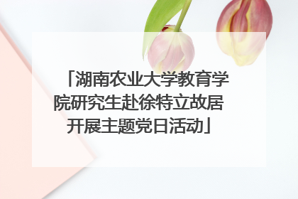 湖南农业大学教育学院研究生赴徐特立故居开展主题党日活动