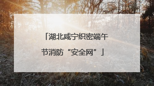 湖北咸宁织密端午节消防“安全网”