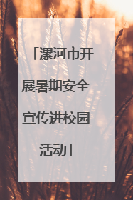 漯河市开展暑期安全宣传进校园活动