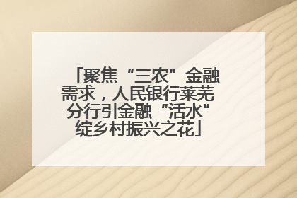 聚焦“三农”金融需求，人民银行莱芜分行引金融“活水”绽乡村振兴之花