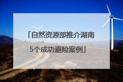 自然资源部推介湖南5个成功避险案例