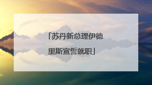 苏丹新总理伊德里斯宣誓就职