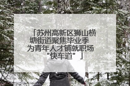 苏州高新区狮山横塘街道聚焦毕业季 为青年人才铺就职场“快车道”
