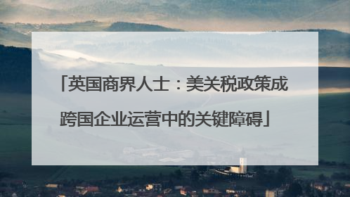 英国商界人士：美关税政策成跨国企业运营中的关键障碍