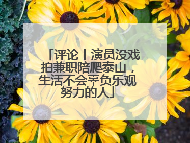 评论丨演员没戏拍兼职陪爬泰山，生活不会辜负乐观努力的人