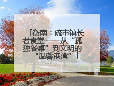 衡南：硫市镇长者食堂——从“孤独餐桌”到文明的“温馨港湾”